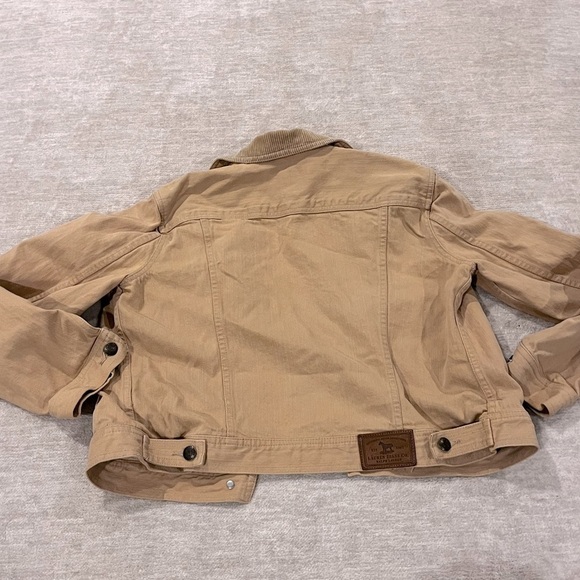 LAUREN JEANS CO Bedford Riding Tan Corduroy Collar Button Denim Jacket SZ P/L - Picture 7 of 8